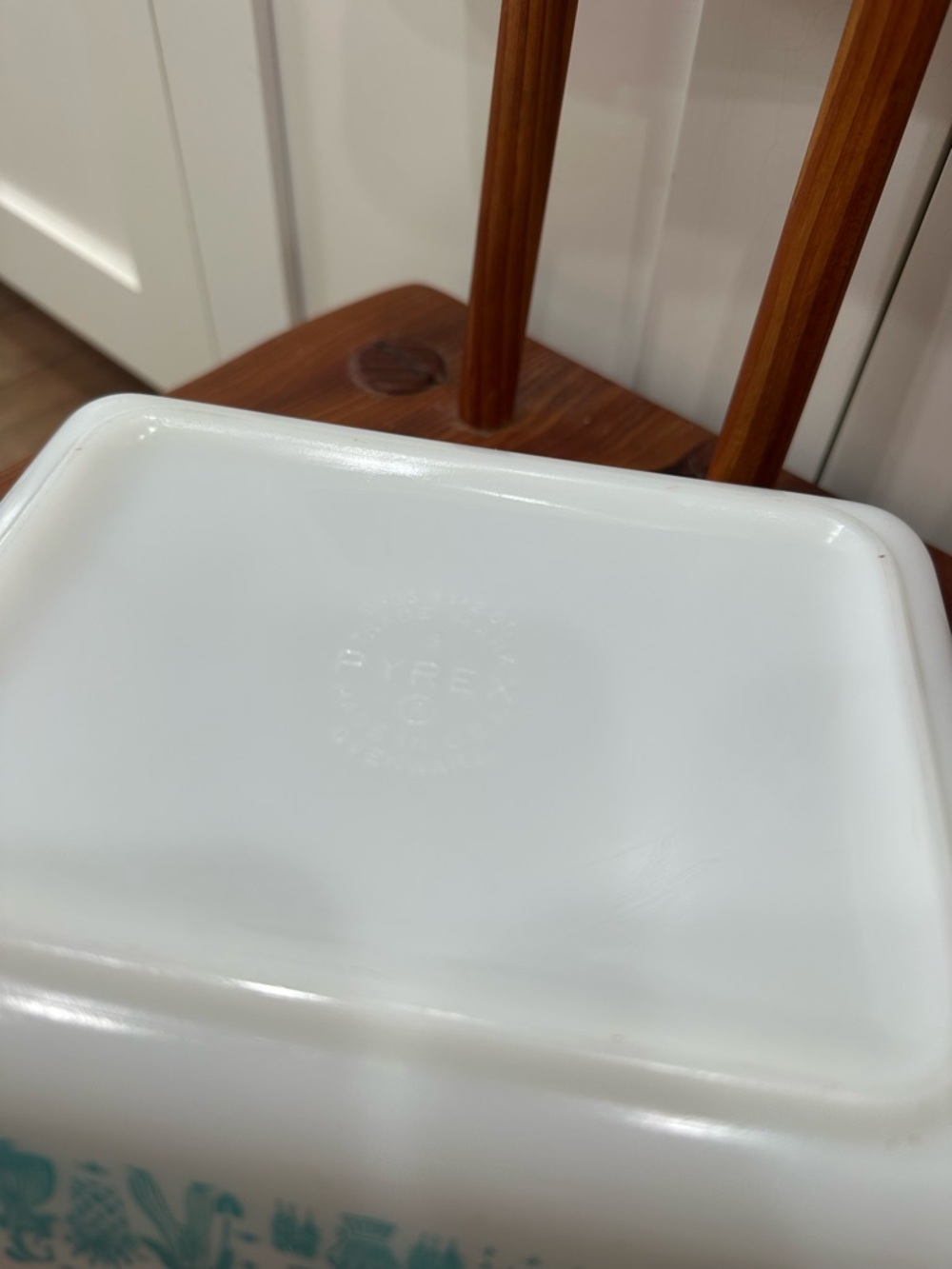 Vintage Pyrex 0503 Turquoise 1 1/2 QT Amish Butterprint Refrigerator Dish - Picture 7 of 10